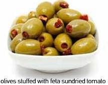 Olives (Green stuffed with feta sundried tomato
